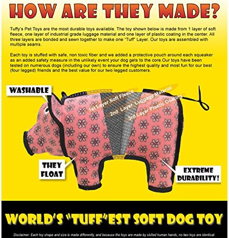 טאפי - בעולם Tuffest רך צעצוע לכלב - המדבר ארמדילו - סקוויקרס - שכבות מרובות. עשה עמיד, חזק & קשה. משחק אינטראקטיבי