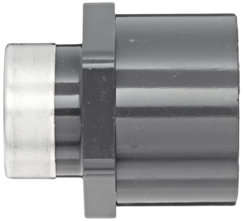ספירס 835-SR Series צינור PVC מתאים, מתאם, זמנים 80, אפור, 1/2 שקע x נירוסטה מחוזקת NPT נקבה