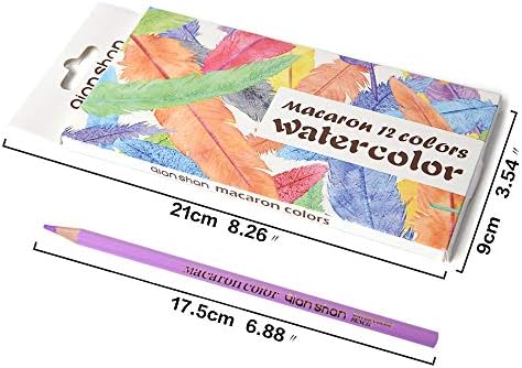 12 Macaron צבעים עפרונות אקוורל - מים מסיסים מראש עץ מחודדים עפרונות צבעוניים להגדיר עבור מבוגרים חוברות צביעה ציור