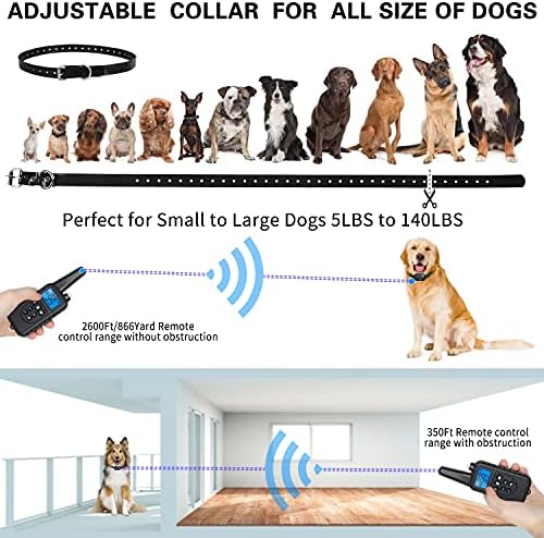 ZDXY 3 כלבים עם שליטה מרחוק אילוף כלבים צווארון מרחוק 2600 אינץ IPX67 עמיד למים נטענת הכלב הרטט בקולר עם הלם/רטט/LED