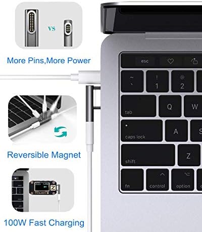 USB C מתאם מגנטי, rosyclo 20Pins כוח מטען מהיר מחבר משטרת 100W טעינה מהירה, 10Gb/s העברת נתונים, פלט וידאו,תואם עם ה-MacBook