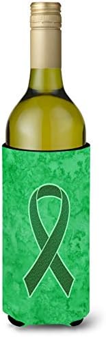 קרוליין אוצרות AN1220LITERK ירוק קלי סרט על סרטן כליות מודעות בקבוק יין ומשקאות מבודד לחבק, בקבוק יין, ססגוניות