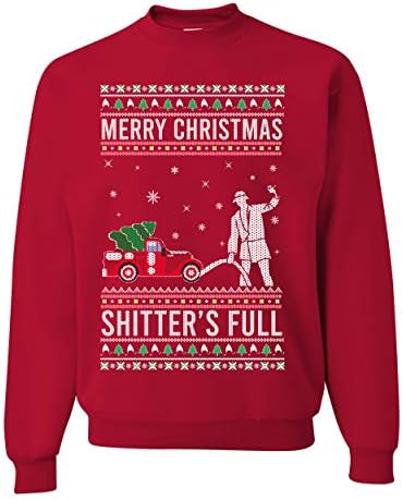 חג שמח קשקשן מלא מכוער חג המולד סוודר יוניסקס Crewneck גרפי החולצה