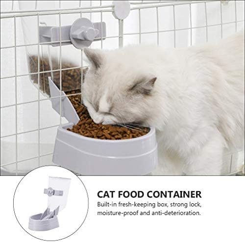 TEHAUX 1PC אוטומטי כלב חתול מזון המכיל מזון לחיות מחמד מזין תלוי מחמד קערה (אפור)