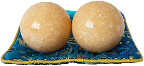 Addune זוג סיני Baoding הכדורים כתום בריאות עיסוי כדורי הלחץ להקל על יד פעילות גופנית ביצים משיש טבעי