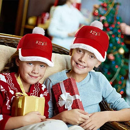 Hujexic חג המולד אלפים סנטה סנטה בייסבול כובע, כובע סנטה מתכוונן עבור בני נוער, נשים וגברים