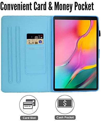 Galaxy Tab 10.1 2019 מקרה,SM-T510/T515,פסוק בתנ ך תהילים 46:10 כחול עיצוב חריץ כרטיס עור PU רך TPU מגן מקרה עם מחזיק