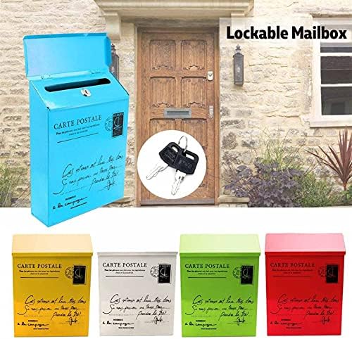 ZHYLing עמיד למים חיצוני מתכת תיבת דואר מכתב בתיבת דואר קיר רכוב לנעילה 2 מפתחות תיבת דואר (צבע : לבן)