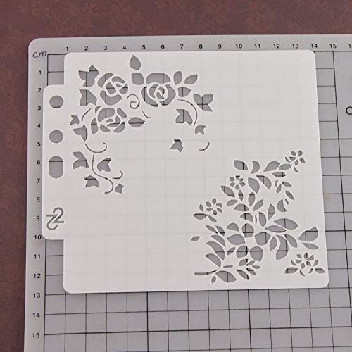 Abraha70 - 1 יח ' פרח פרחוני DIY שכבות שבלונות ציור קיר אלבום צביעה תבליטים דקורטיביים נייר כרטיס של תבנית - 80240