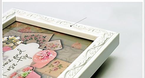 16 תיבת תמונה קיר אירופאי מעץ מלא תמונות קיר מסגרת תמונה יצירתי שילוב דקורטיבי רקע ציור קיר ( צבע : לבן )