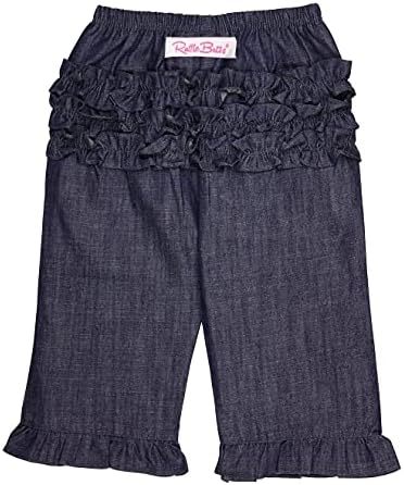 RuffleButts® התינוק/פעוט בנות מלמלה ג ' ינס מכנסיים הסורק