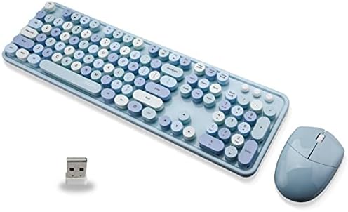 מקלדת ועכבר אלחוטיים להגדיר, כתיבה מקלדת אלחוטית בגודל מלא רטרו המקלדת הנומרית חליפה עבור Windows, MAC OS, מחשב לוח,