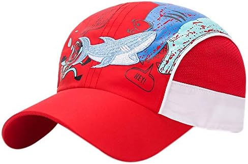 Kangqifen בנים בנות כריש רקמה על כובע בייסבול מהיר ייבוש הגנה מהשמש כובע
