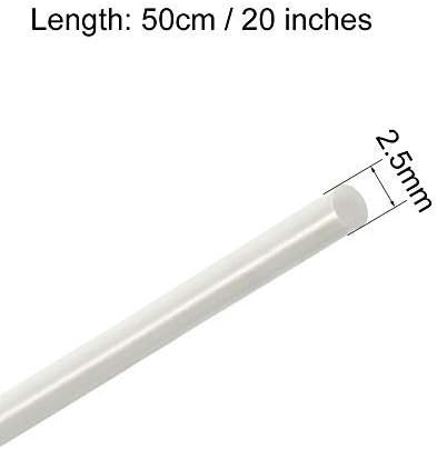 KFidFran פלסטיק עגול מוט,3/32 אינץ ' דיה 20 סנטימטר אורך,לבן FRP פיברגלס סיבוב מוט הנדסת פלסטיק בר 5pcs(Kunststoff-Rundstab,