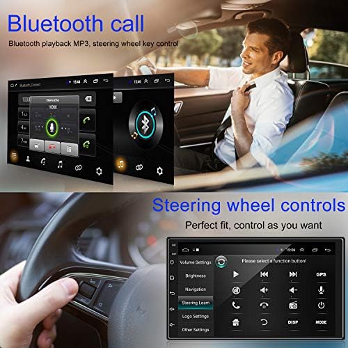 ANKEWAY דאבל דין אנדרואיד סטריאו לרכב עם GPS/HiFi/WiFi/Bluetooth/RDS/FM, 7 אינץ ' HD 1080P מסך מגע רדיו במכונית Bluetooth