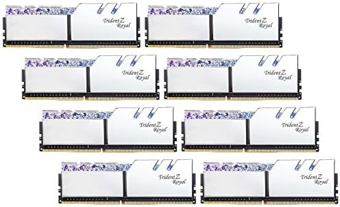 ג. מיומנות 64GB DDR4 הקלשון Z רויאל סילבר 3200Mhz PC4-25600 CL14 1.35 V Octuple Channel Kit (8x8GB)