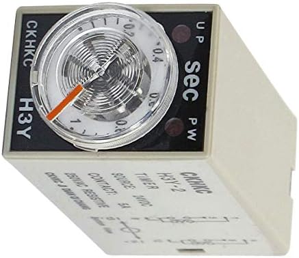 Aexit H3Y-2 DC חשמל 24V DPDT 0-1 שניות 1 8 פינים כוח בזמן טיימרים עיכוב ממסר