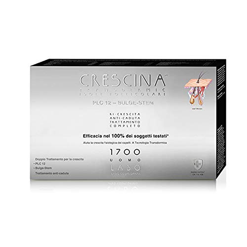 Crescina Transdermic Plc 12 הבליטה גזע נגד נשירת שיער מחודשת הטיפול 1700 איש ב-20 (14+14+12) בקבוקונים.