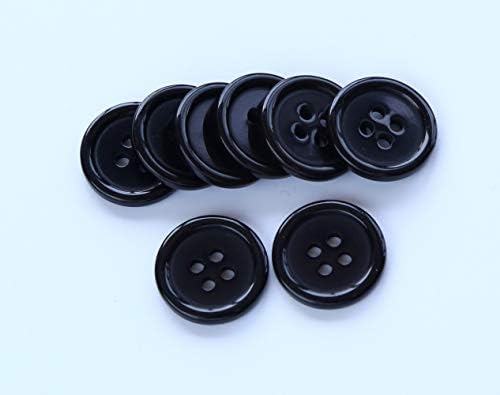 GANSSIA 13/16 אינץ 'שחור כפתור 20 מ מ תפירה Flatback כפתורים עגולים שרף DIY מלאכה חבילה של 80 יח'