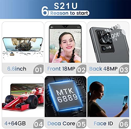 HSHOR סמארטפון Smartphone 3G טלפון סלולרי סמארטפון, S21U, 8.5 מ מ Ultra Slim Dual SIM-Free החכם, משולש, מצלמה אחורית,
