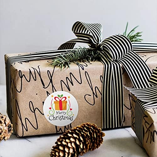 Harlotte 500pcs חג שמח 4 מדבקות עיצוב עגול חג מדבקה DIY קופסא מתנה