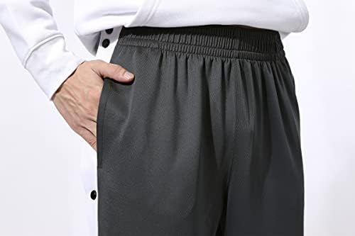MIOUBEILA גברים בצד גבוה לפצל את הצמד לחצן פסים מכנסיים מכנסי ג ' וגינג?