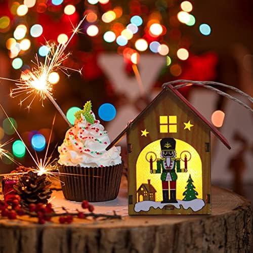 YIQAO קישוטי חג המולד, עץ אגוזים בית, קישוטי עץ חג המולד, עם LED אור וצבעים בהירים