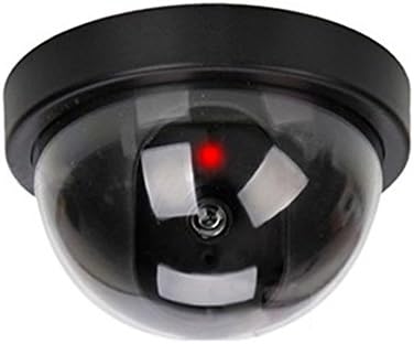 HOUTBY שחור כיפה מדומה מזויף דמה אבטחה CCTV מצלמה עמיד למים IR LED מהבהב אור אדום מעקב
