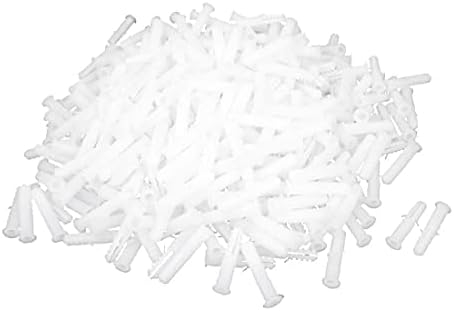 Daoke 500 יח פלסטיק 5 מ מ Particleboard ברגי התרחבות מסמר בולט לבן 8 מ מ x 40mm (צבע : צבעים מרובים, גודל : בינוני)