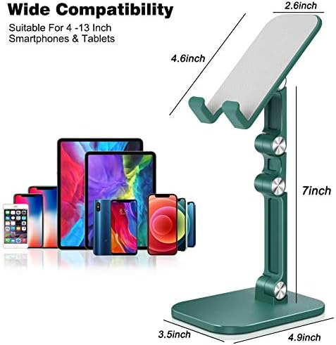 B-ארץ השולחן מחזיק טלפון, זווית גובה מתכוונן נייד טלפון סטנד אוניברסלי, הטלפון השולחני לעמוד Tablet סטנד תואם עם iPhone