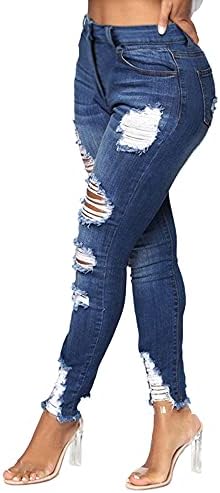 נשים עם קו מותן גבוה, הרמת תחת למתוח קרע סקיני ג 'ינס ג' וניורס בנות במצוקה מכנסי ג ' ינס