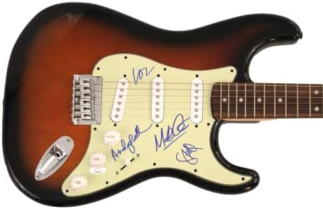 נסיעה מלא הלהקה (X4) על החתום חתימה בגודל מלא פנדר סטראטוקסטר גיטרה חשמלית W/ ג ' יימס ספנסר הצדק אימות - חתום על ידי