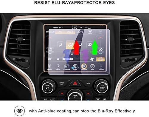 R RUIYA תצוגת ניווט מסך מגן תואם עם 2014-2017 2018 2019 גרנד צ 'ירוקי Uconnect, ברור HD זכוכית מחוסמת רכב במקף סרט מגן