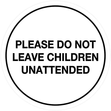 סימנים ByLITA מעגל אין להשאיר ילד ללא השגחה סימן (שחור/זהב) - קטן