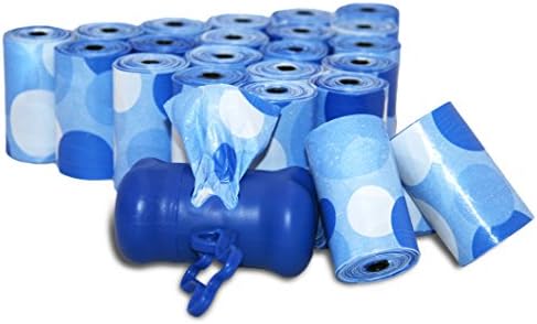 BPS - אקסטרה פסולת שקיות קקי עם מפיק מגבונים לחים - בריח, עיגול כחול, 360 שקיות