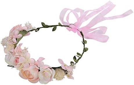 HAIMEIKANG מתכוונן פרח הכתר סרט - נשים בחורה פסטיבל מסיבת חתונה פרח זר לשיער