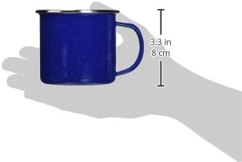 Texsport אמייל כוס קפה ספל עם נירוסטה רים, כחול , 12 עוז