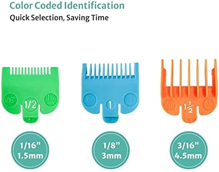 3 שיער מקצועי קליפר שומרים חיתוך מנחה מתאים עבור רוב וואהל מספריים, צבע מקודד קליפר מסרקים החלפה - השומר מספר: 1/2,
