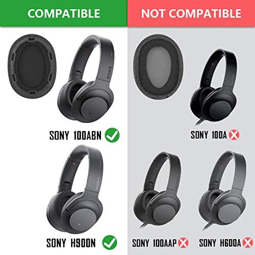 Geekria QuickFit חלבון עור החלפת כריות אוזניים עבור Sony MDR-100ABN מ-H900N אוזניות כריות אוזניים, אוזניות Earpads,
