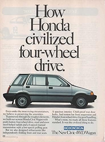 הדפסת מגזין המודעה: 1985 הונדה סיוויק העגלה 4WD, 6-מהירות שידור ידני,איך הונדה תרבותי הנעה