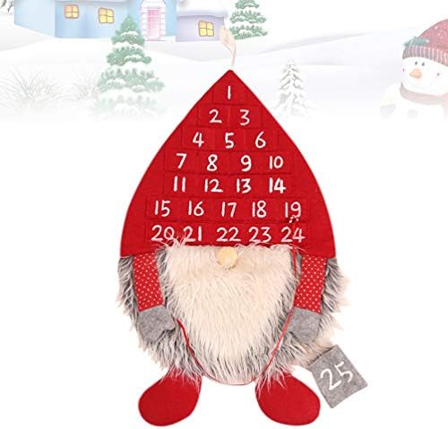 Happyyami חג מולד ספירה לאחור לוח שנה חג המולד אדוונט לוח השנה חג המולד סנטה Gnome קישוט, קישוט אדום