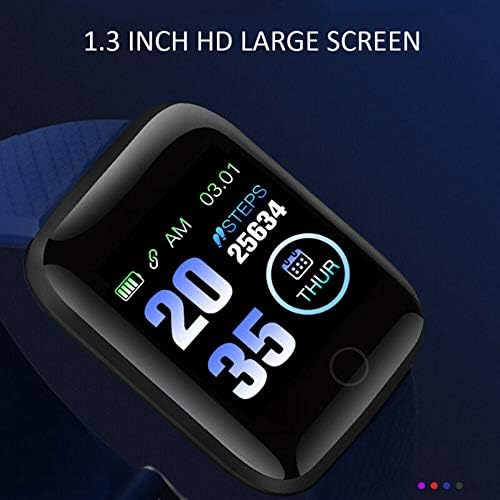 hhscute חכם שעונים,שעון יד Passometer כושר לדחוף הודעה כוח מילואים עבור טלפונים iOS (שחור)