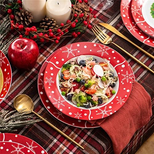 שולחן חג המולד 20/40 חתיכה פורצלן קרמיקה סט מחבתות עם 6Dessert,צלחת מרק, צלחת,צלחת הארוחה,2Salad קערה מתנה לשני המינים