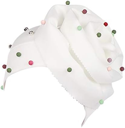 Sttech1 פרחים פנינה צמת המוסלמים לפרוע כימותרפיה הודו כובע מצחייה טורבן לעטוף כובע טורבן נשים רך לישון כובע לבן אחד