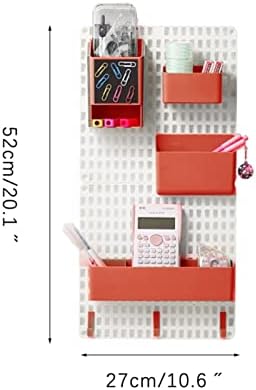 לקישוט מדף אחסון מדף חור לוח Rack תצוגת תיבת אחסון עבור שליטה מרחוק נייר הקיר ארגונית，מדפי קיר רכוב (צבע : אדום)