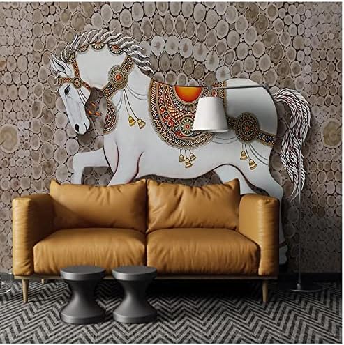 3D דקורטיביים קיר האירופי יצירתי, סוס אציל עץ תבואה ציור קיר טפט בסלון הילדים של הילדים קיר חדר השינה בד לעיצוב הבית